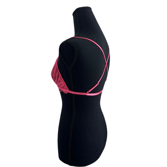 NWOT Intimately Free People Everyday Lace Triangle Bralette Pink/Coral -XS - Picture 5 of 8